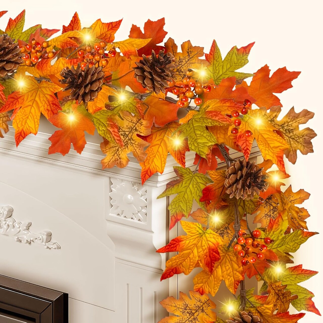 6ft Fall Garland with Lights(Red)	16.58 x 5.98 x 3.34 inches